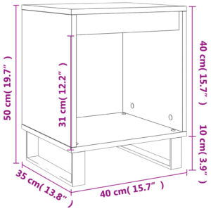 vidaXL Sängbord vit högglans 40x35x50 cm konstruerat trä - Bild 9