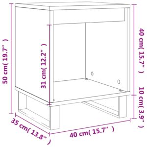 vidaXL Sängbord 2 st betonggrå 40x35x50 cm konstruerat trä - Bild 10