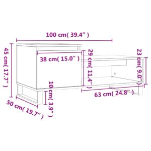 vidaXL Soffbord sonoma-ek 100x50x45 cm konstruerat trä - Bild 12