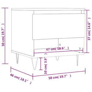 vidaXL Soffbord 2 st vit 50x46x50 cm konstruerat trä - Bild 12