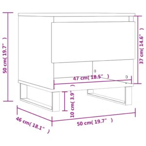 vidaXL Soffbord vit högglans 50x46x50 cm konstruerat trä - Bild 11