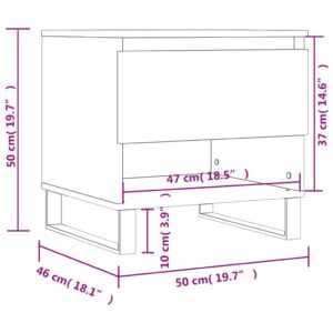 vidaXL Soffbord 2 st rökfärgad ek 50x46x50 cm konstruerat trä - Bild 12