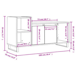 vidaXL Tv-bänk vit högglans 100x35x55 cm konstruerat trä - Bild 12