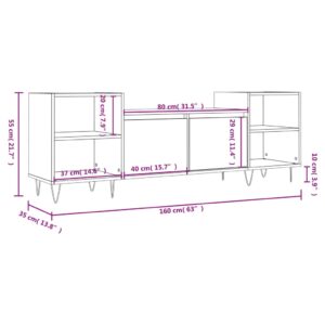 vidaXL Tv-bänk rökfärgad ek 160x35x55 cm konstruerat trä - Bild 11