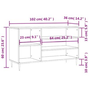 vidaXL Skoskåp betonggrå 102x36x60 cm konstruerat trä - Bild 10