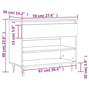 vidaXL Skoskåp vit 70x36x60 cm konstruerat trä - Bild 11