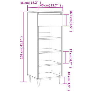 vidaXL Skoskåp vit 40x36x105 cm konstruerat trä - Bild 11