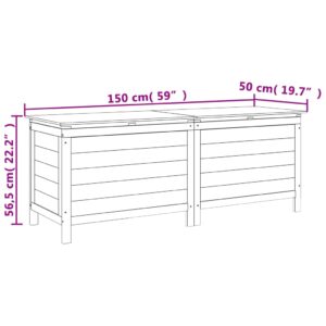 vidaXL Dynbox vit 150x50x56,5 cm massivt granträ - Bild 8