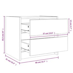 vidaXL Sängbord 40x31x35,5 cm massiv furu - Bild 10