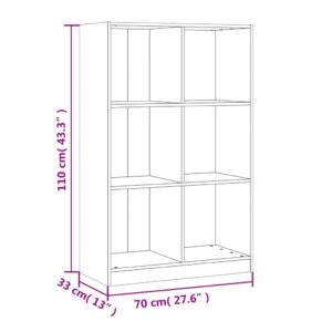 vidaXL Bokhylla vit 70x33x110 cm massiv furu - Bild 8