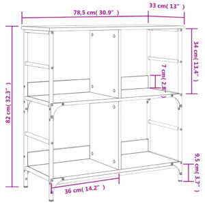 vidaXL Bokhylla sonoma-ek 78,5x33x82 cm konstruerat trä - Bild 9