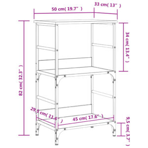 vidaXL Bokhylla svart 50x33x82 cm konstruerat trä - Bild 9