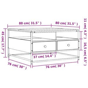 vidaXL Soffbord brun ek 80x80x45 cm konstruerat trä - Bild 11