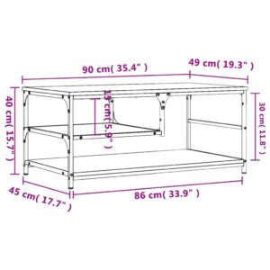 vidaXL Soffbord svart 90x49x40 cm konstruerat trä - Bild 9