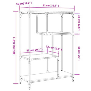 vidaXL Bokhylla svart 81x36x115 cm konstruerat trä och järn - Bild 9