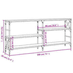 vidaXL Avlastningsbord brun ek 180x29x76,5 cm konstruerat trä - Bild 9