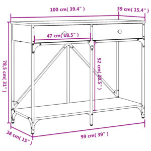 vidaXL Konsolbord svart 100x39x78,5 cm konstruerat trä - Bild 11