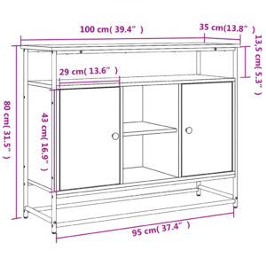 vidaXL Byrå brun ek 100x35x80 cm konstruerat trä - Bild 11