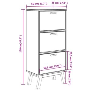 vidaXL Skoskåp OLDEN grå & brun 55x35x120 cm massiv furu - Bild 11