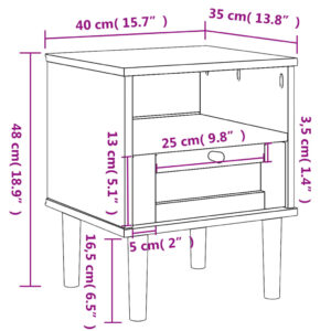 vidaXL Sängbord SENJA rottinglook vit 40x35x48 cm massiv furu - Bild 10