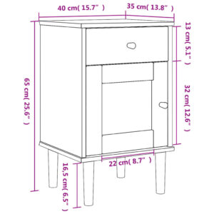 vidaXL Sängbord SENJA rottinglook brun 40x35x65 cm massiv furu - Bild 11