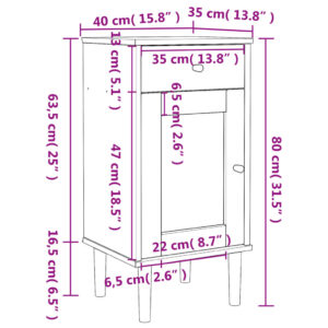 vidaXL Sängbord SENJA rottinglook svart 40x35x80 cm massiv furu - Bild 11