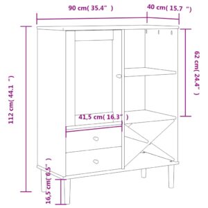 vidaXL Högskåp SENJA rottinglook vit 90x40x112 cm massiv furu - Bild 10