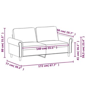 vidaXL 2-sitssoffa ljusgrå 140 cm sammet - Bild 8