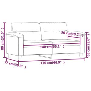 vidaXL 2-sitssoffa mörkgrå 140 cm mikrofibertyg - Bild 8