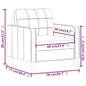 vidaXL Fåtölj ljusgrå 60 cm tyg - Bild 8