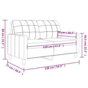 vidaXL Soffa 2-sits mörkgrå 120 cm tyg - Bild 8