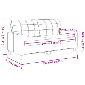 vidaXL 2-sitssoffa ljusgrå 140 cm tyg - Bild 8