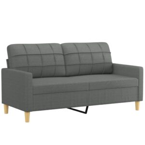 vidaXL Soffa 2-sits mörkgrå 140 cm tyg - Bild 2