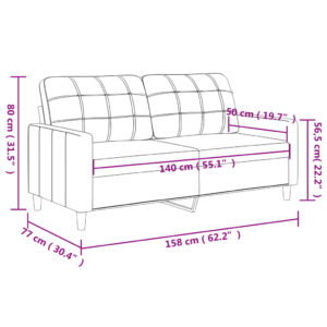 vidaXL 2-sitssoffa brun 140 cm tyg - Bild 8