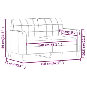 vidaXL 2-sitssoffa vinröd 140 cm tyg - Bild 8