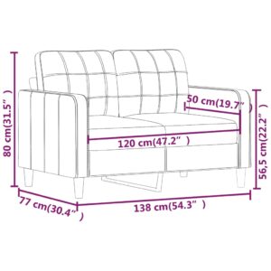 vidaXL 2-sitssoffa gräddvit 120 cm konstläder - Bild 8