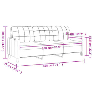 vidaXL 3-sitssoffa svart 180 cm konstläder - Bild 8