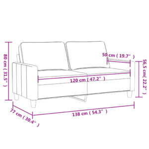 vidaXL 2-sitssoffa svart 120 cm konstläder - Bild 8