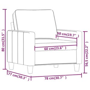 vidaXL Fåtölj vinröd 60 cm tyg - Bild 8