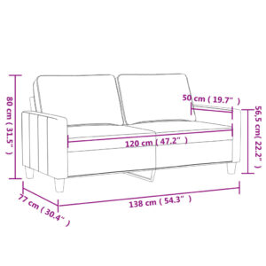 vidaXL 2-sitssoffa gräddvit 120 cm tyg - Bild 8