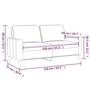 vidaXL 2-sitssoffa ljusgrå Svart 120 cm tyg - Bild 8