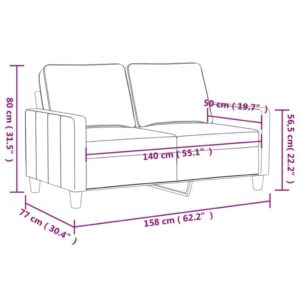 vidaXL 2-sitssoffa gräddvit 140 cm tyg - Bild 8