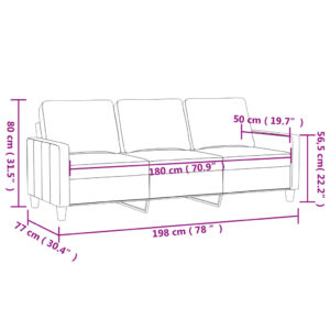 vidaXL 3-sitssoffa ljusgrå 180 cm tyg - Bild 8