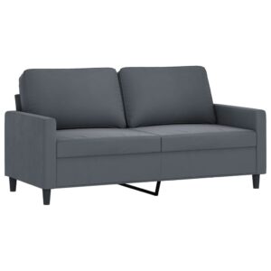 vidaXL Soffa 2-sits mörkgrå 140 cm sammet - Bild 2