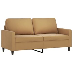 vidaXL Soffa 2-sits brun 140 cm sammet - Bild 2