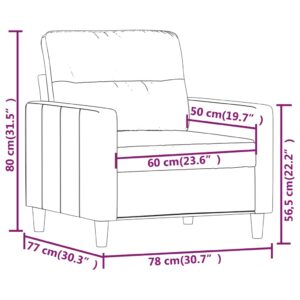 vidaXL Fåtölj ljusgrå 60 cm tyg - Bild 7