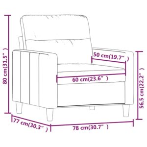 vidaXL Fåtölj gräddvit 60 cm tyg - Bild 8