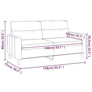 vidaXL 2-sitssoffa ljusgrå 140 cm tyg - Bild 8