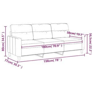 vidaXL 3-sitssoffa ljusgrå 180 cm tyg - Bild 8