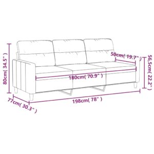 vidaXL 3-sitssoffa mörkgrå 180 cm tyg - Bild 8